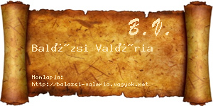 Balázsi Valéria névjegykártya