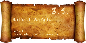 Balázsi Valéria névjegykártya